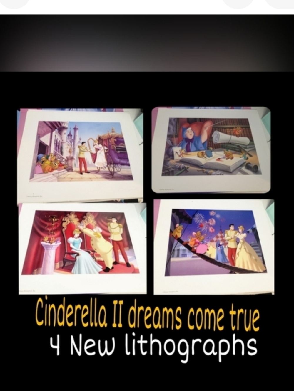 Disney Cinderella II Lithograph 4 Picture Set